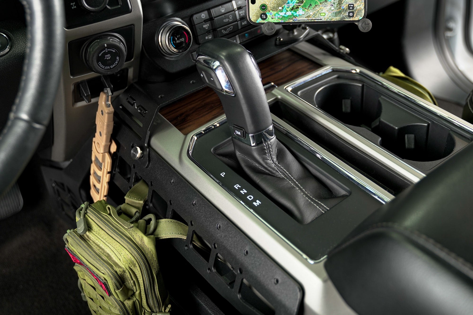 Ford-F-150-250-350-Raptor-Center-Console-Molle-Panels-_-Device-Bridge-Installed-4 - NVMOS