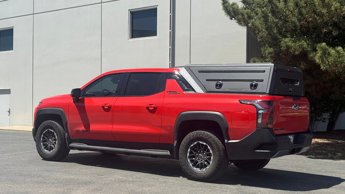Dirtbox Overland EV truck topper for Chevy Silverado EV and GMC Sierra EV