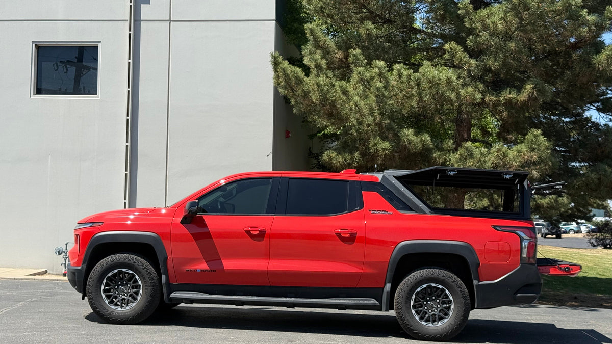 Dirtbox Overland EV truck topper for Chevy Silverado EV and GMC Sierra EV