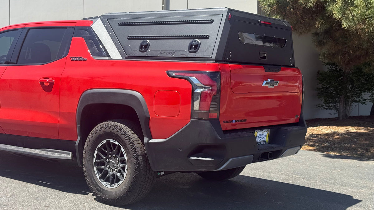 Dirtbox Overland EV truck topper for Chevy Silverado EV and GMC Sierra EV