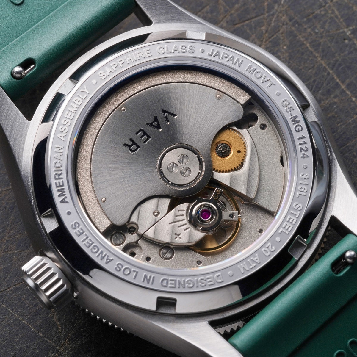 VAER G5 Meridian Green GMT Mens Watch - 39mm USA