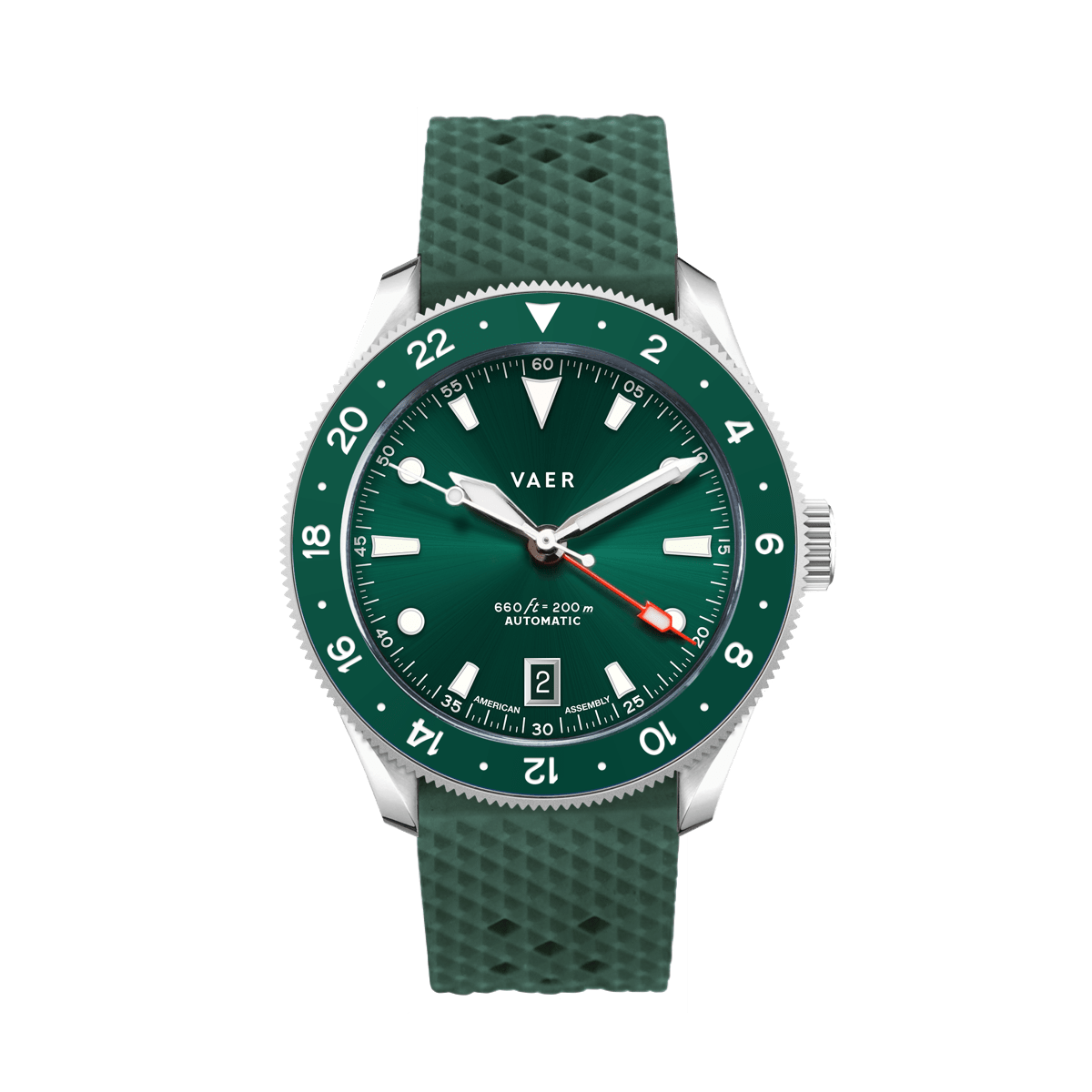 VAER G5 Meridian Green GMT Mens Watch - 39mm USA