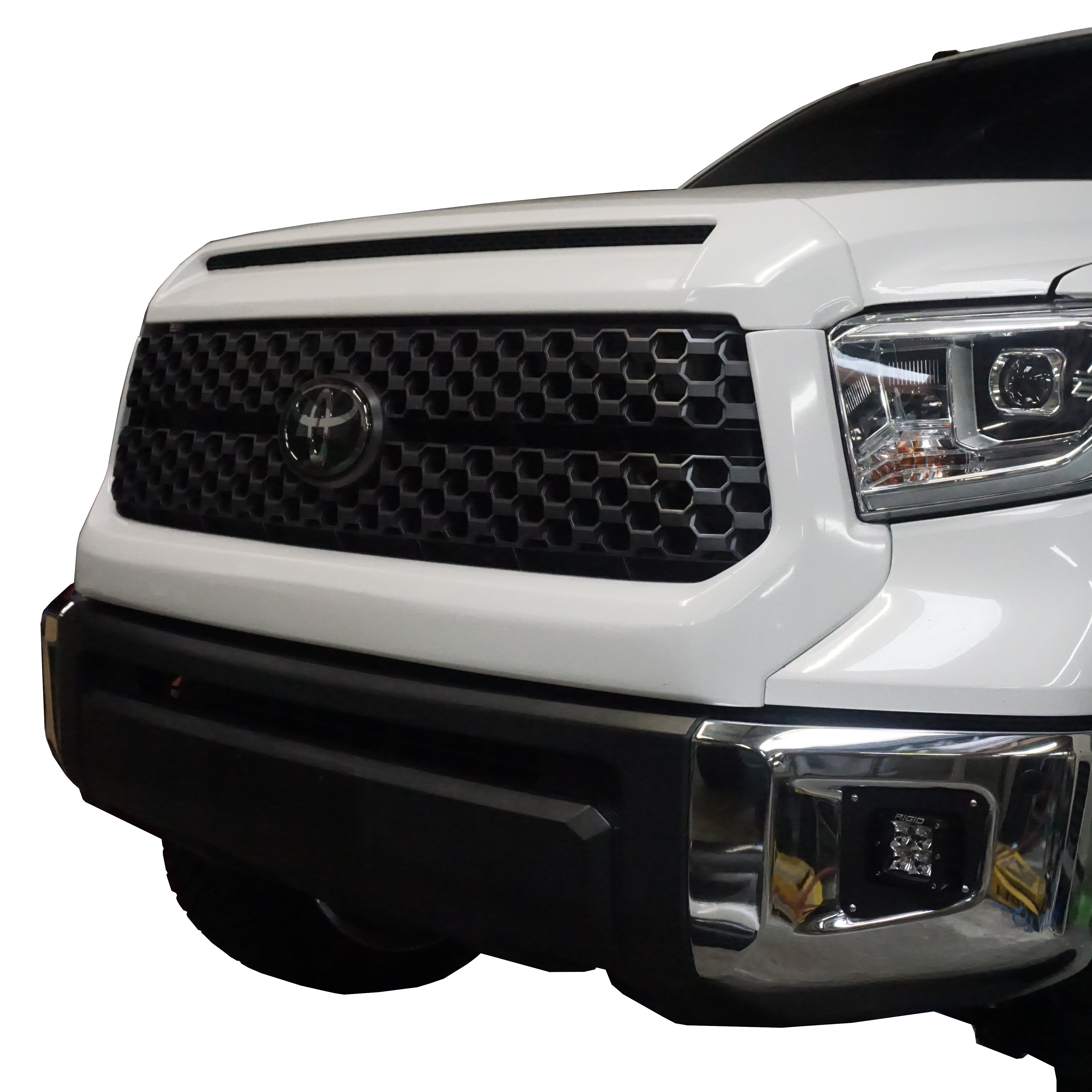 2014-2021 Toyota Tundra Grille Surround and Hood Bulge Overlay - Chrome Delete Kit Chrome Delete Kit Super White