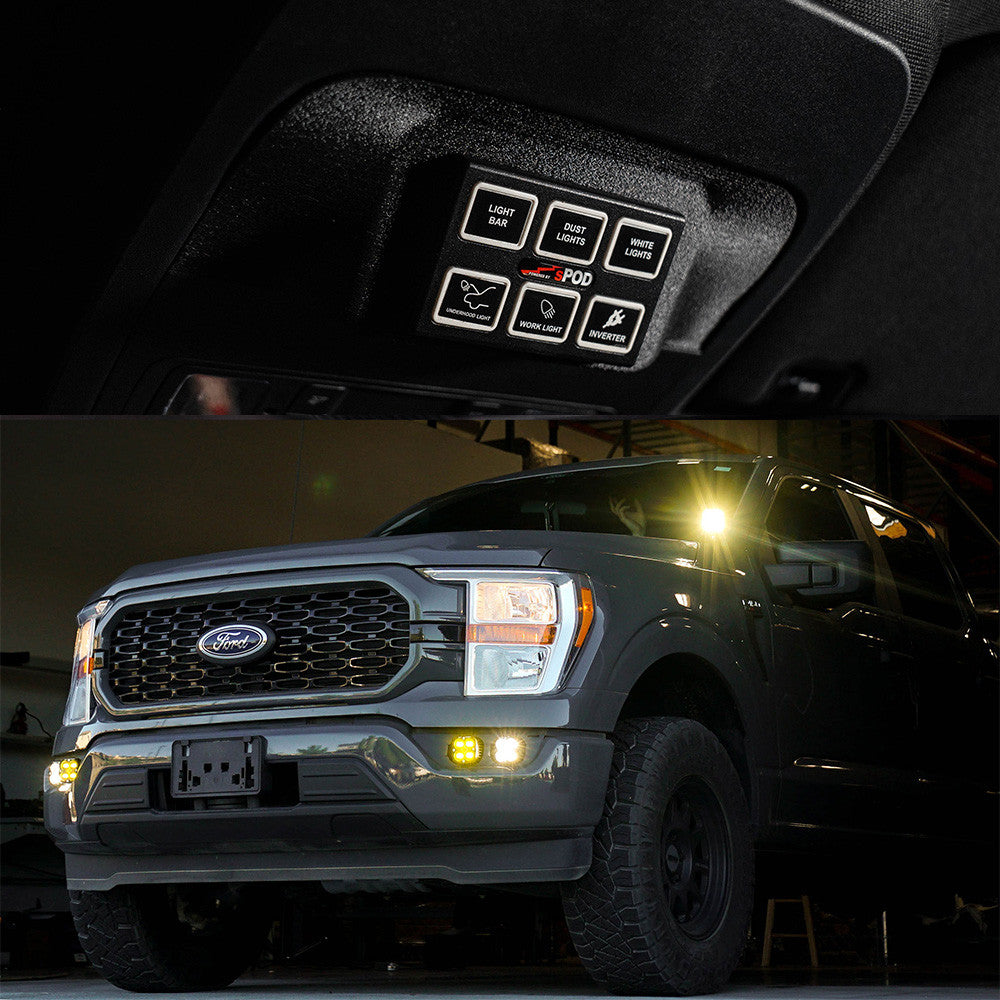 Baja Designs sPOD Mini6 SourceLT kit for 2021-2026 Ford F-150 and Raptor