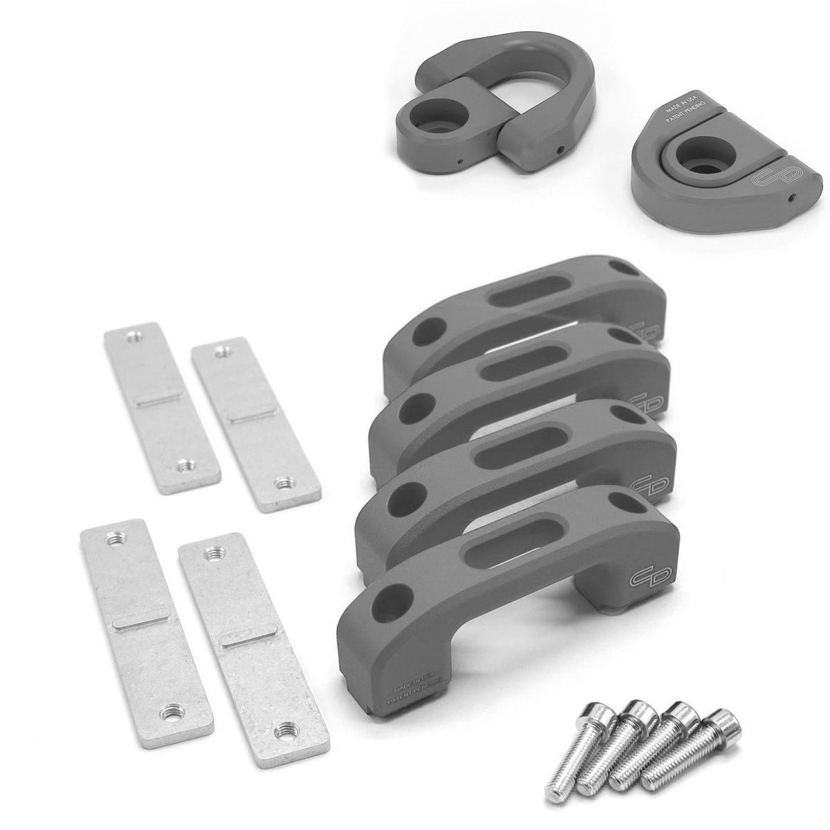 Charvonia Design complete billet tie-down system for Jeep Gladiator