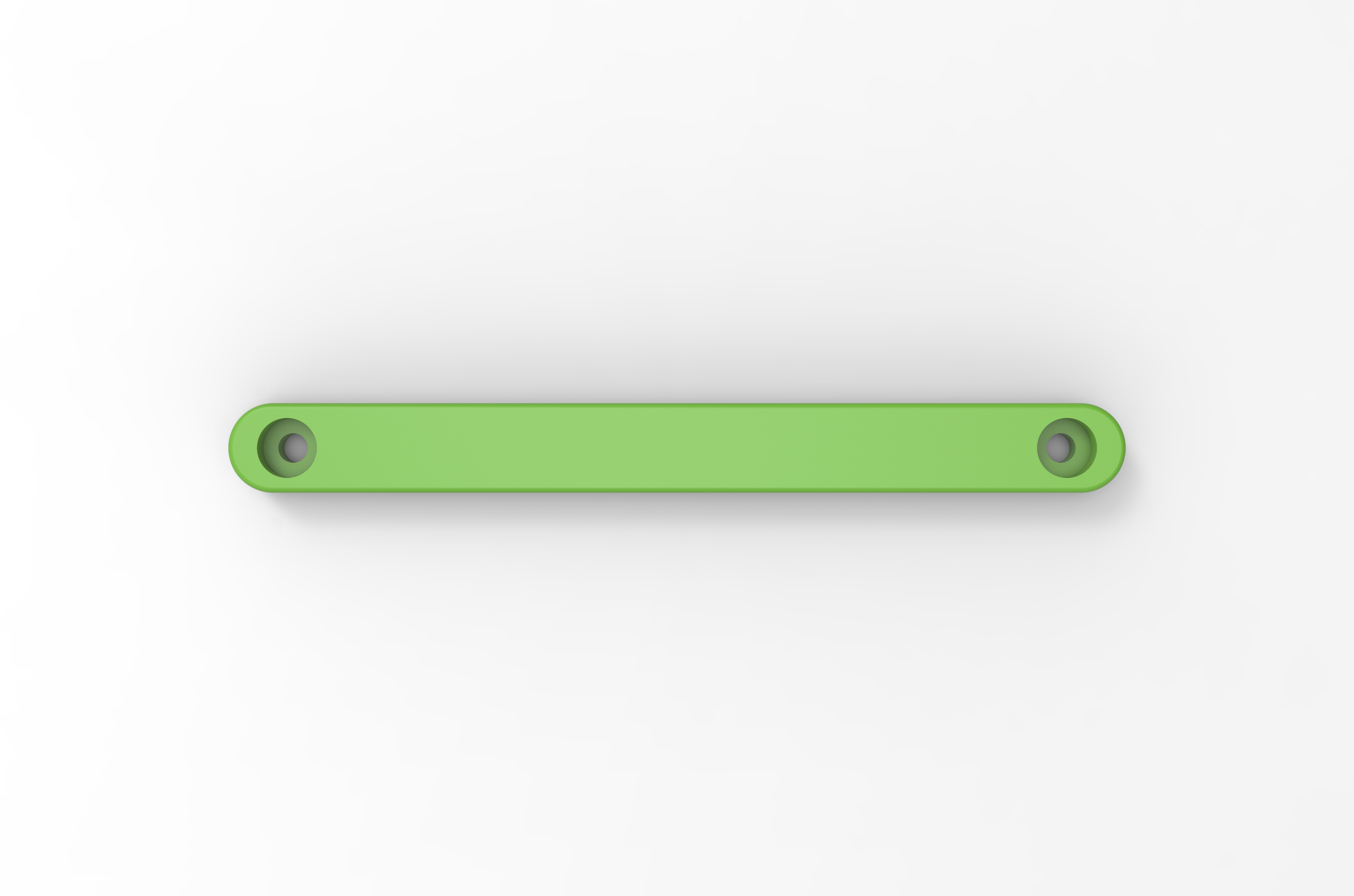 Green metal mounting bracket with two holes for off-road vehicle accessories