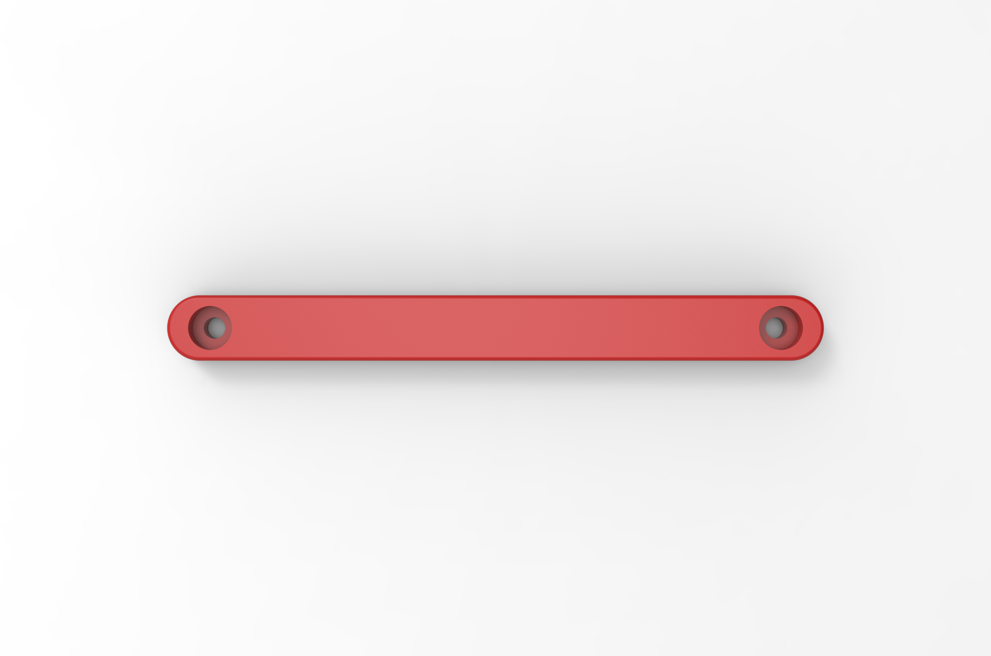 Red metal mounting bracket with two bolt holes for vehicle or camping gear