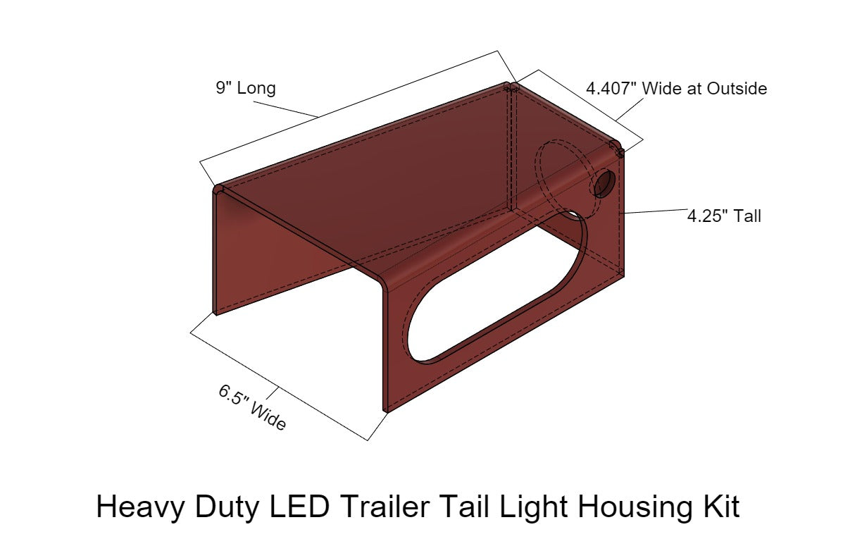 Heavy Duty LED Trailer Tail Light Kit 3/16 Steel