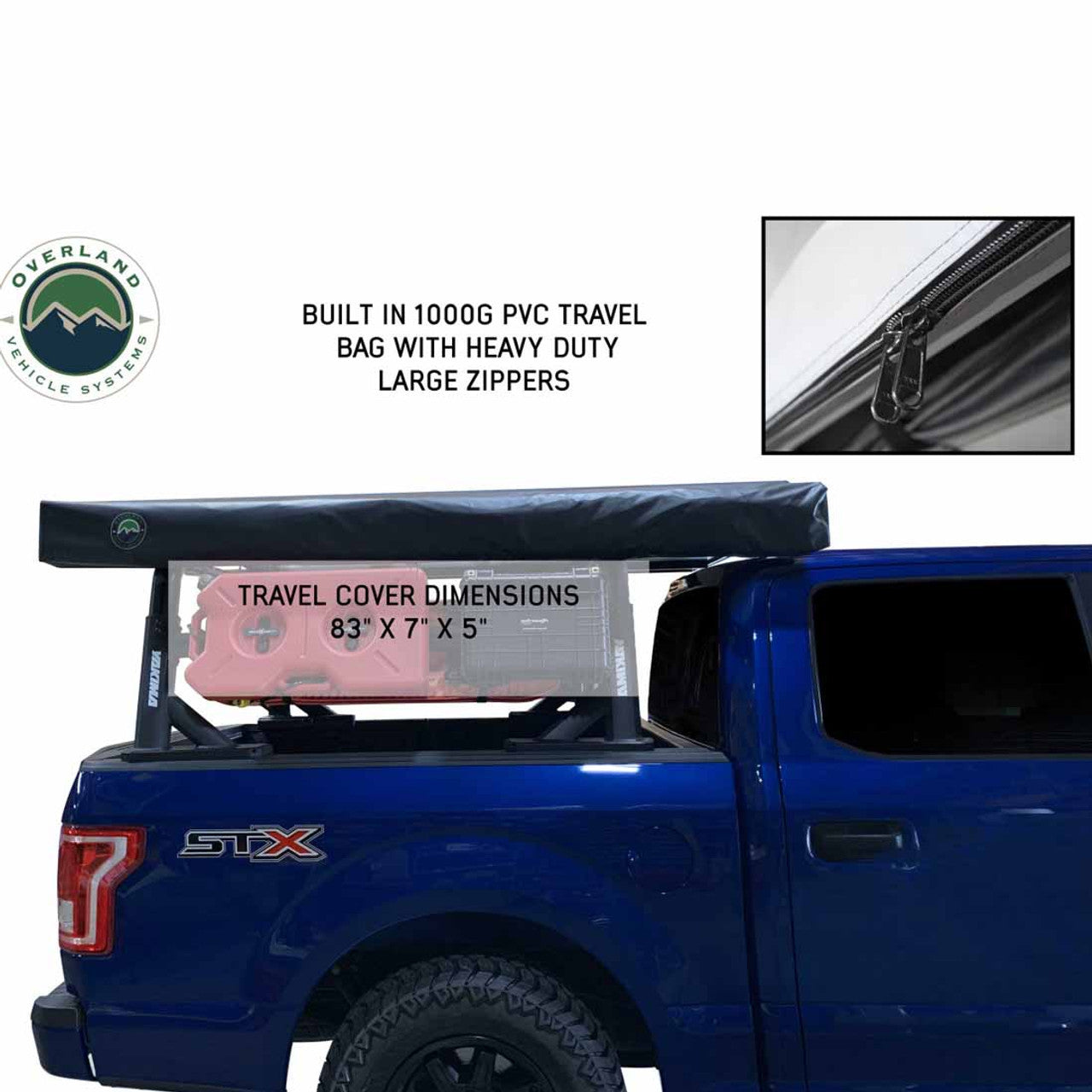 HD Nomadic 270 LT Awning - Dark Gray With Black Travel Cover Universal