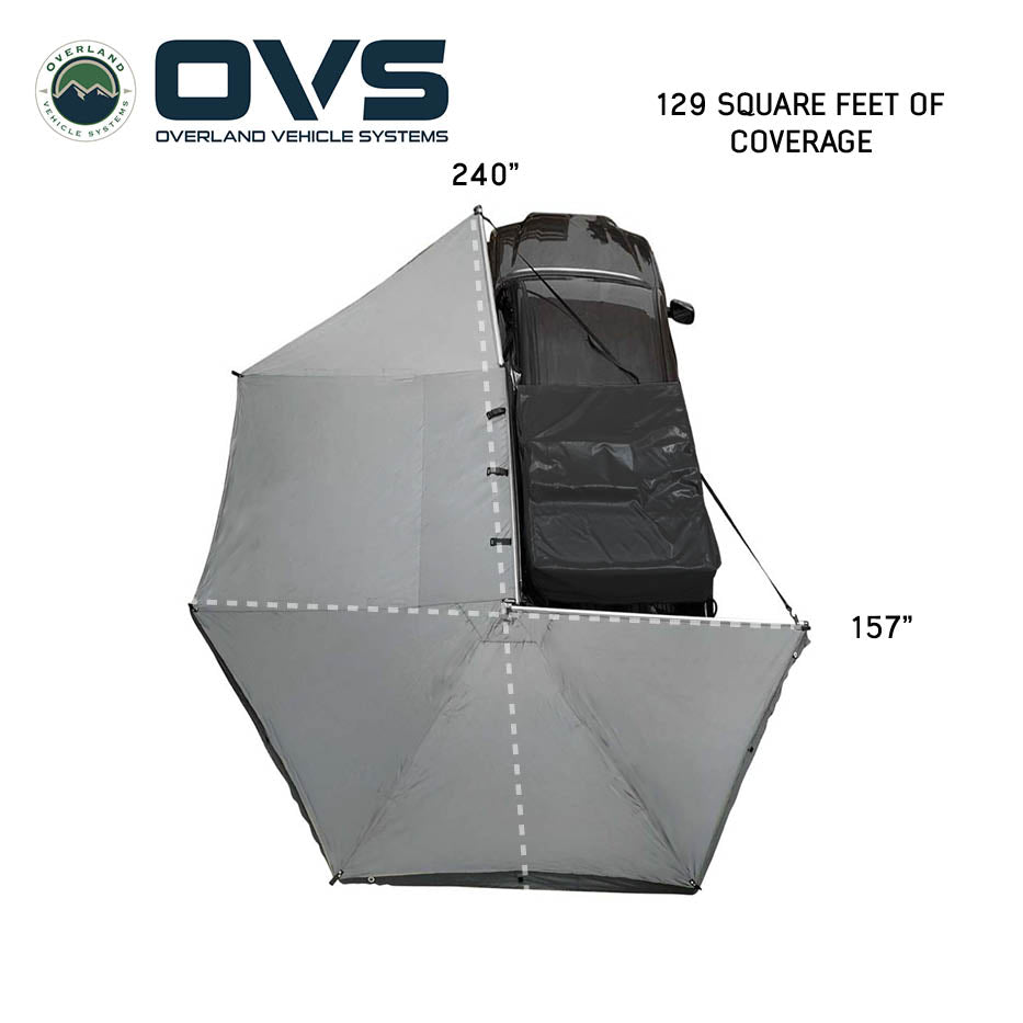 Overland Vehicle Systems HD Nomadic 270 degree awning driver side in dark grey - view 6