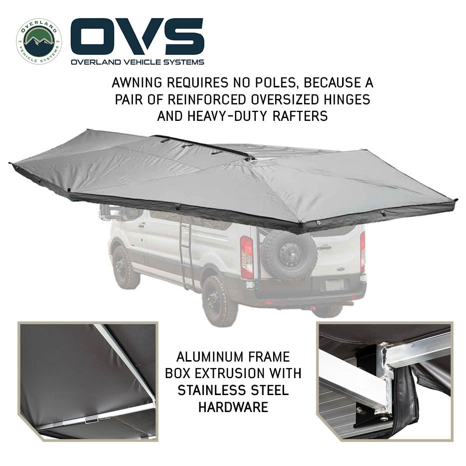Overland Vehicle Systems HD Nomadic 270 driver side awning for mid-high roof vans - view 2