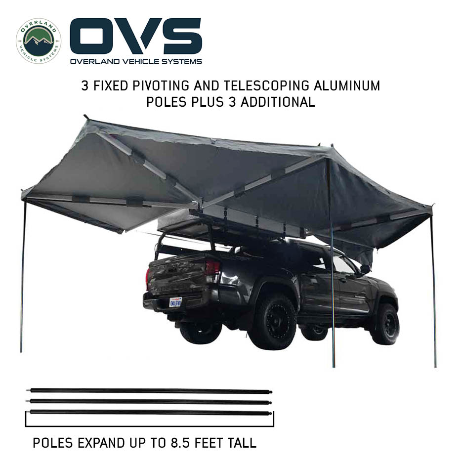 Overland Vehicle Systems HD Nomadic 270 degree awning, passenger side, dark gray - view 4