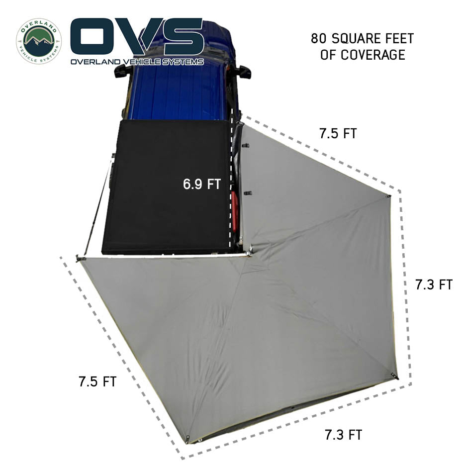 Overland Vehicle Systems HD Nomadic 270 LT awning, passenger side, dark gray - view 4