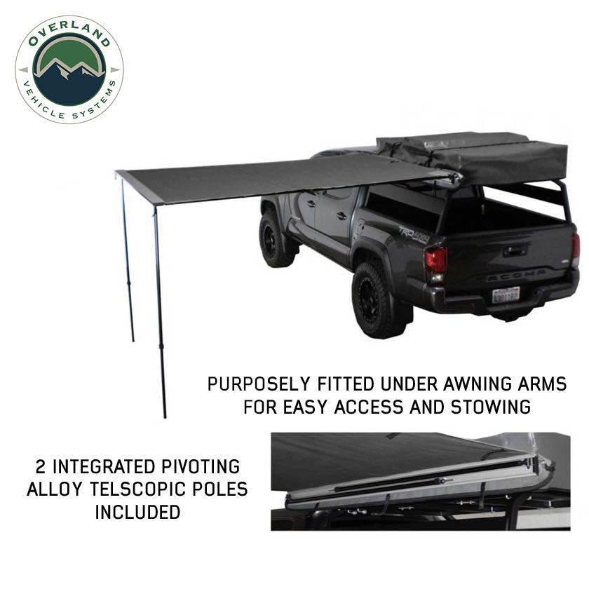 Overland Vehicle Systems HD Nomadic 90 degree awning in grey with black travel cover - view 5