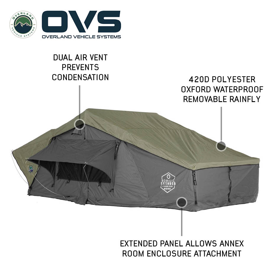 Overland Vehicle Systems HD Nomadic Extended soft shell roof top tent - view 2