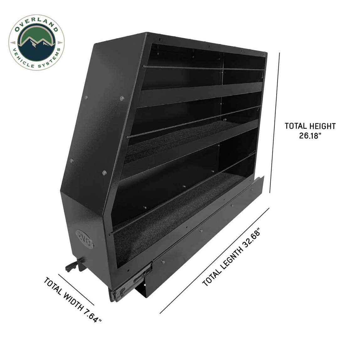 Overland Vehicle Systems Highline slide out camping storage system in black powder coat - view 5