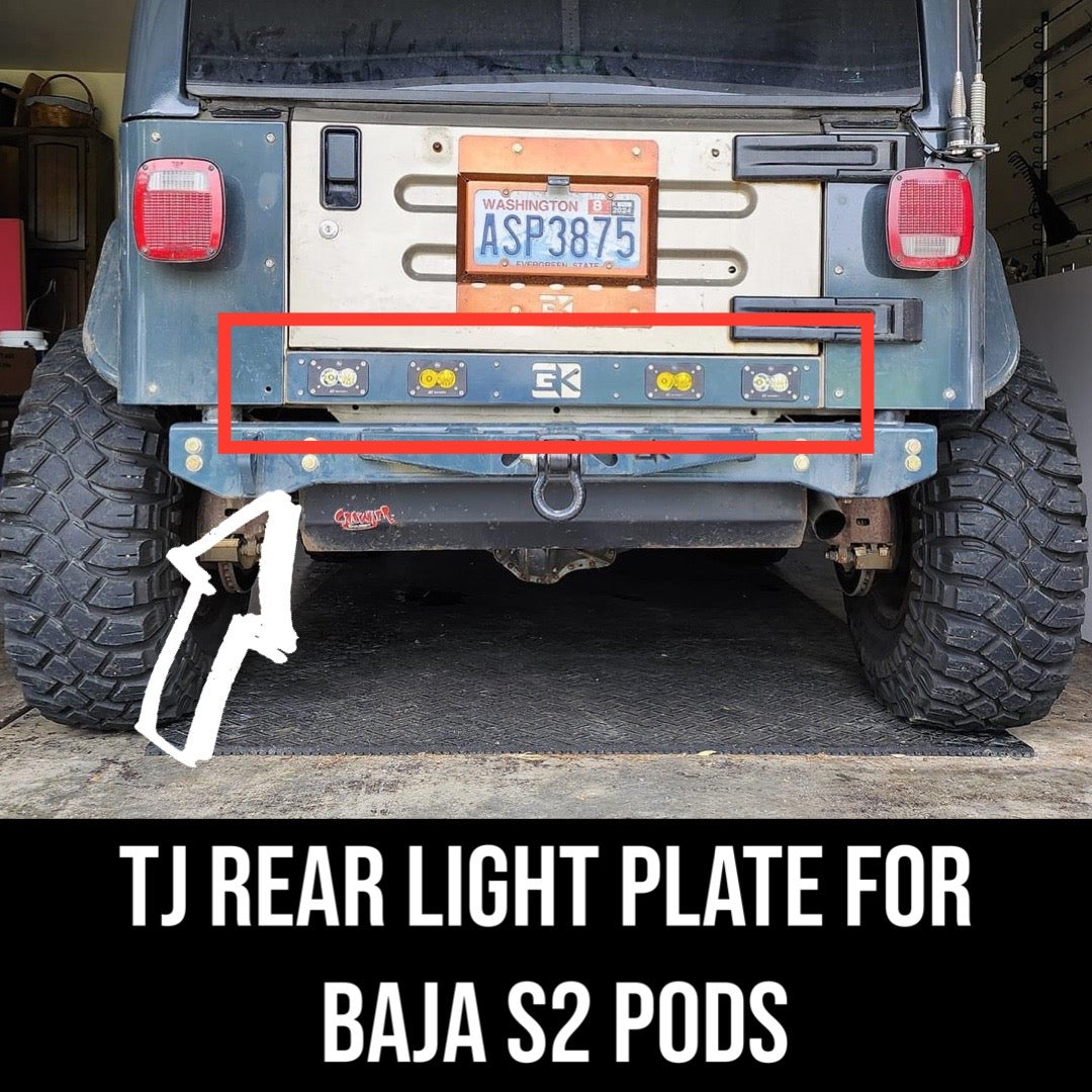 Baja S2 Rear Light Plate Mount for Jeep TJ Wrangler