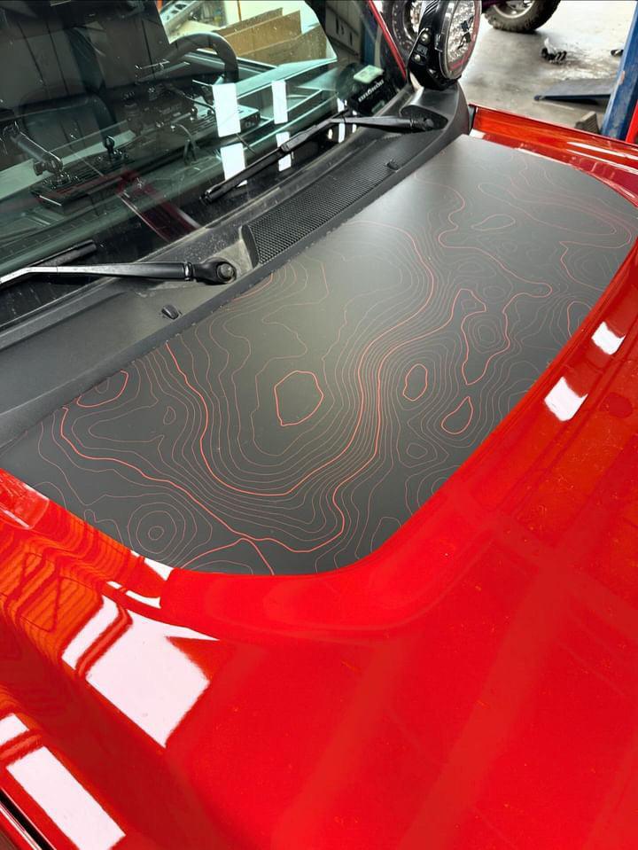 Stealth Topographic Map Hood Overlay (Printed Series) - 2021+ Bronco