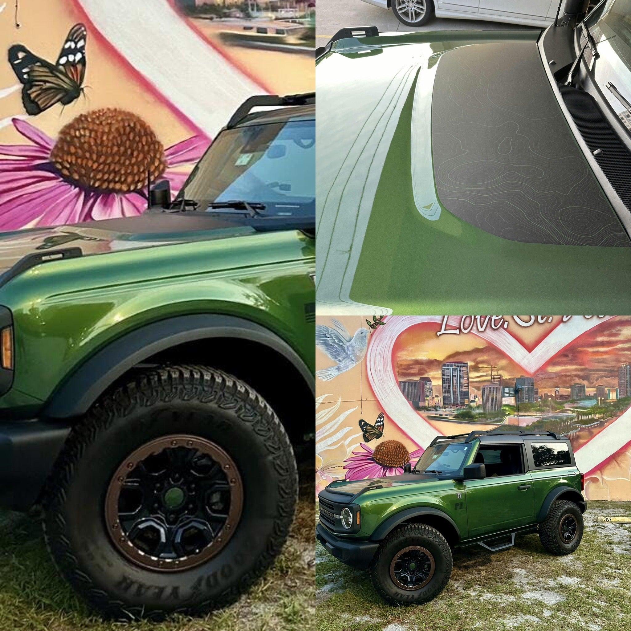 Stealth Topographic Map Hood Overlay (Printed Series) - 2021+ Bronco