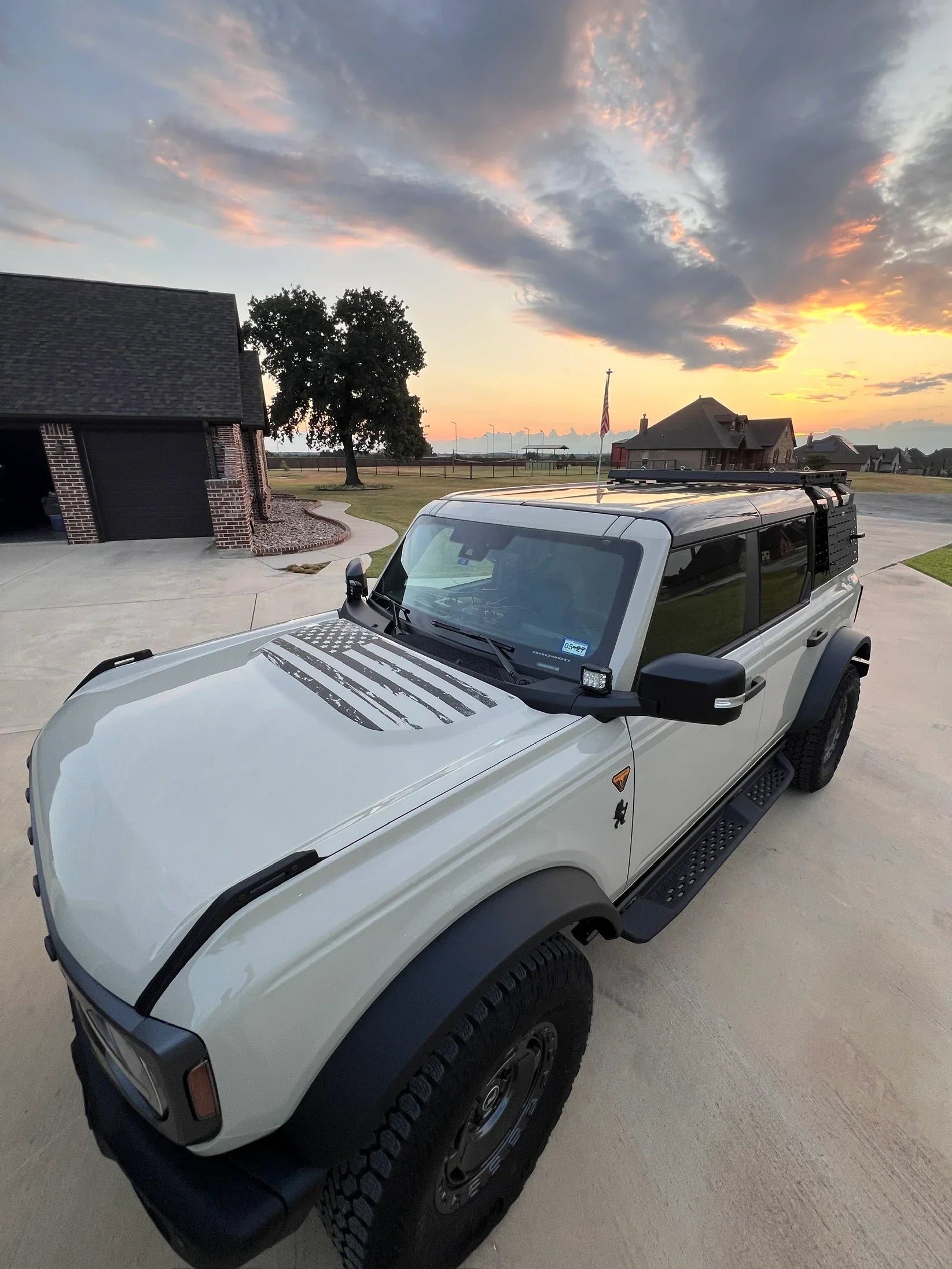 Stealth Clear American Flag Hood Overlay - 2021+ Bronco