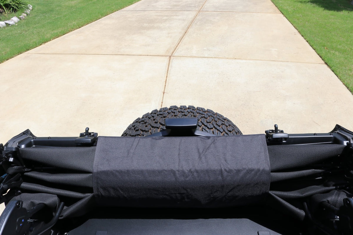 Diabolical Inc Jeep Wrangler soft top cover, side view