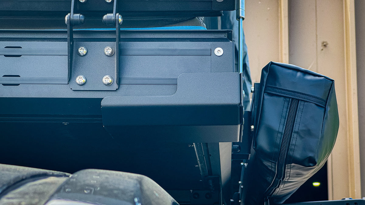 Dirtbox Overland Canopy Camper Rain Gutter in black