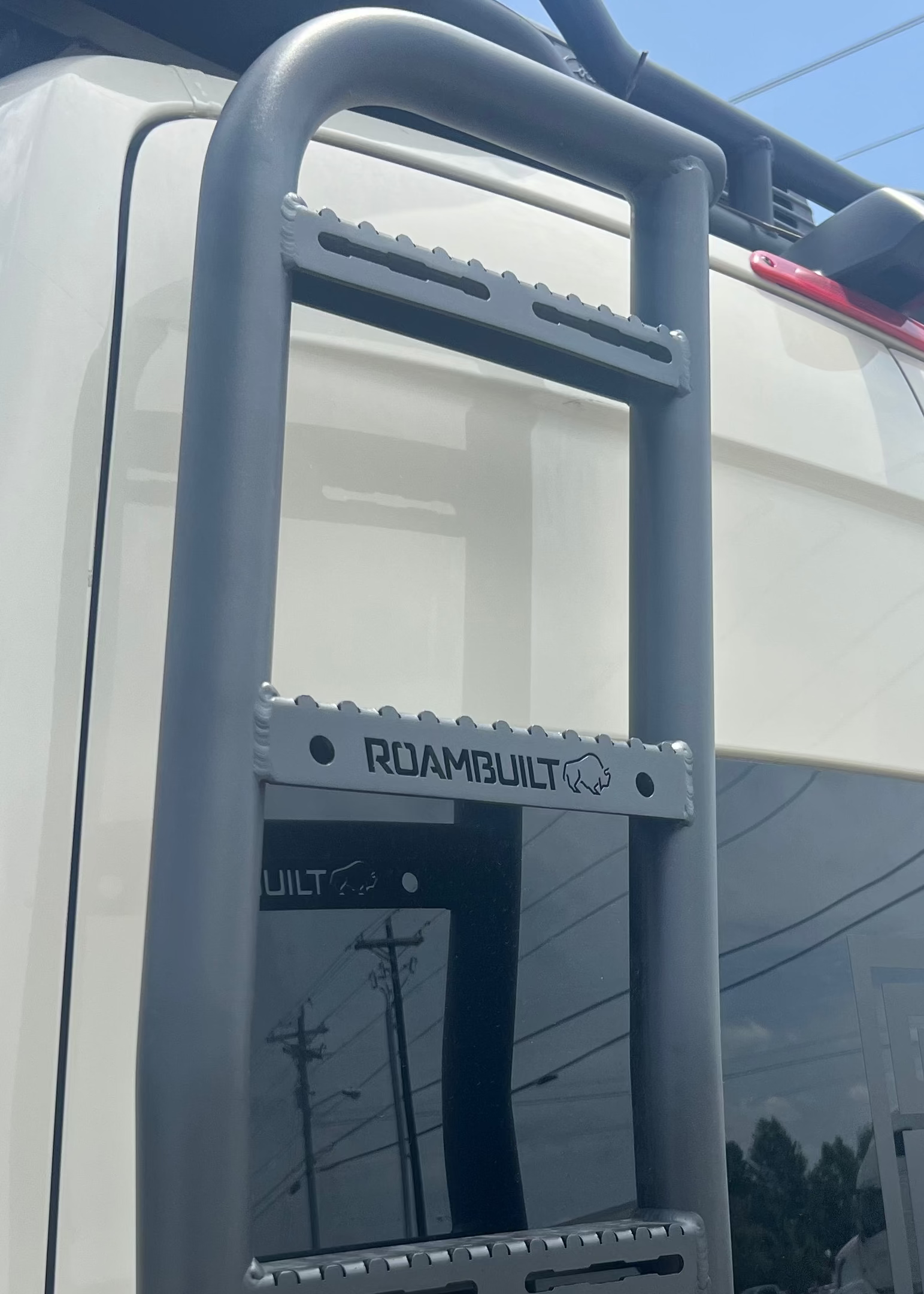 ROAMBUILT Mercedes Sprinter Driver Side Tire Carrier - Ladder Add-on