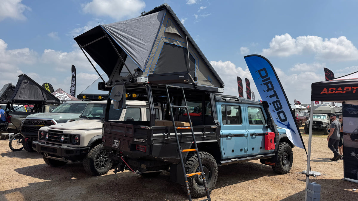Dirtbox Overland adjustable roof top tent ladder, universal fit