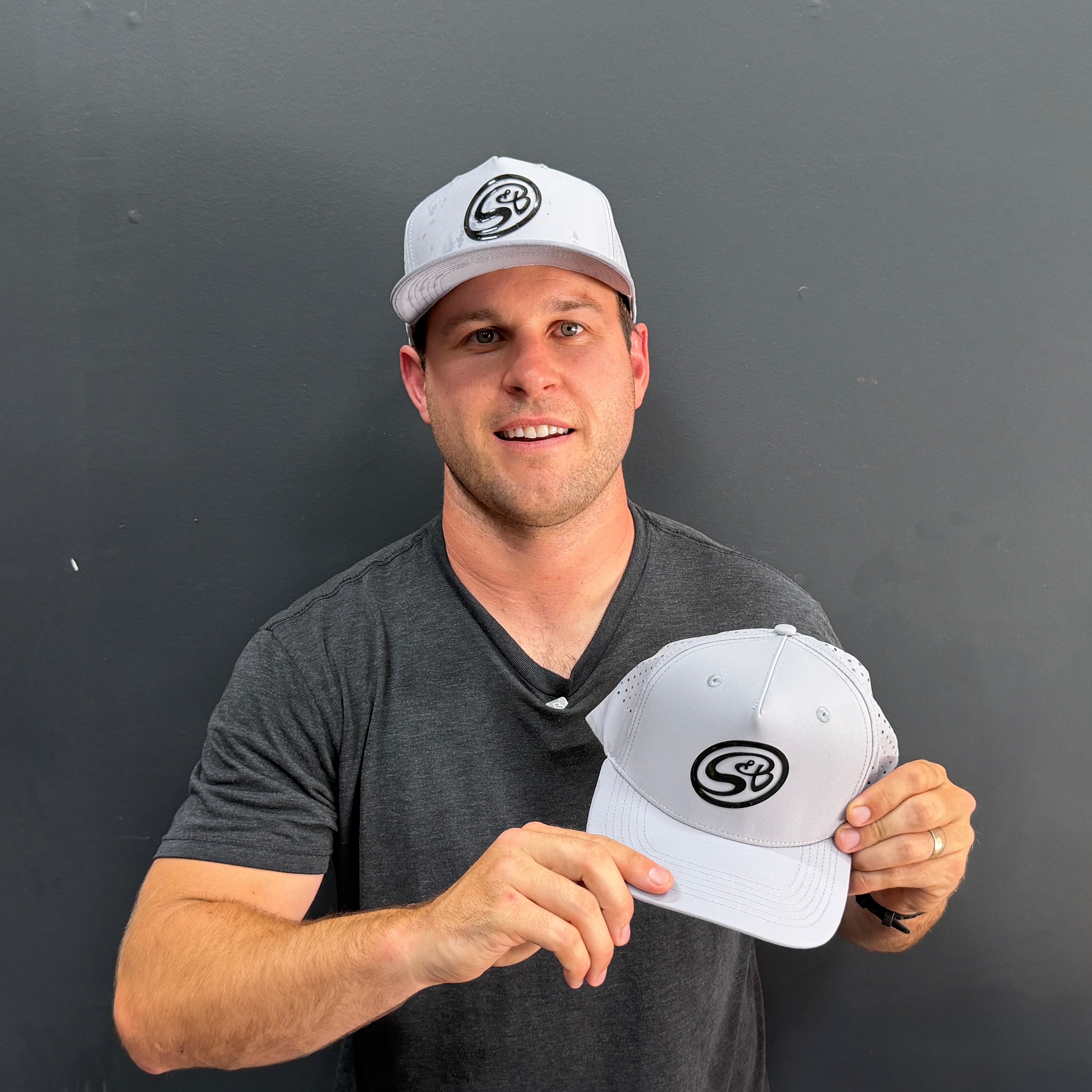 S&B Grey Performance Snapback Hat