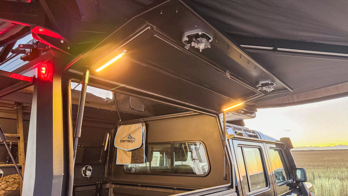 Dirtbox Overland canopy camper for INEOS Quartermaster