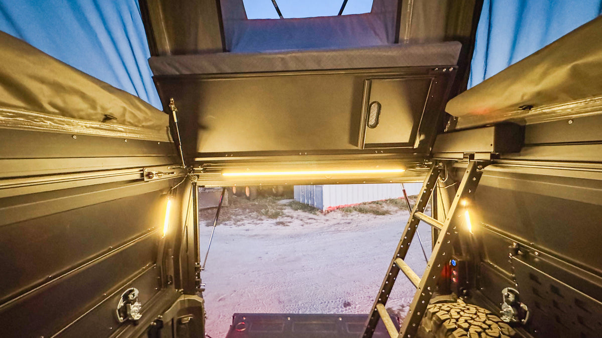 Dirtbox Overland canopy camper for INEOS Quartermaster