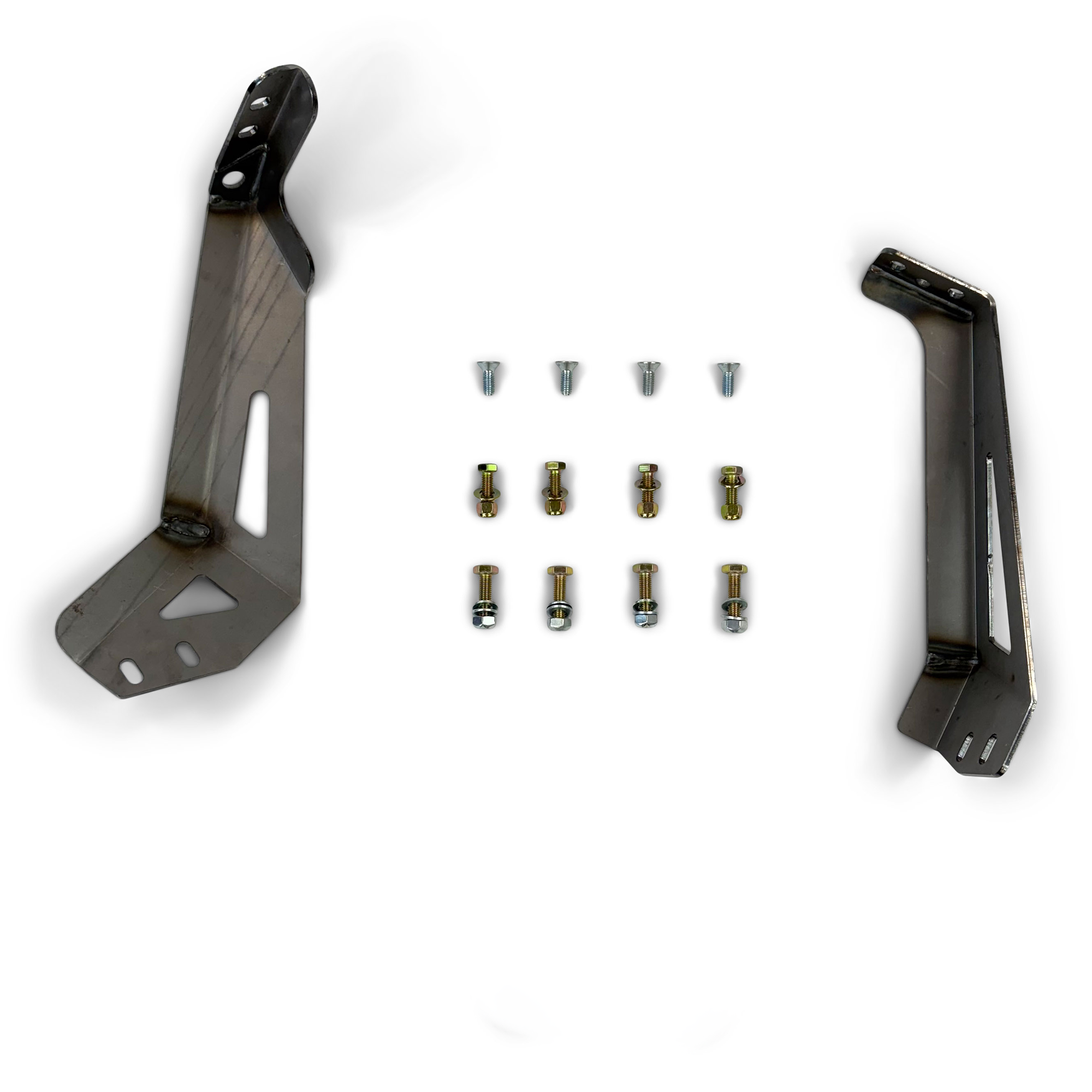 Steel mounting brackets with bolts and hardware kit for off-road vehicle accessories