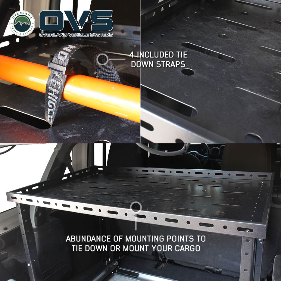 Overland Vehicle Systems cargo storage rack with sliding extension for Jeep Wrangler JL - view 6