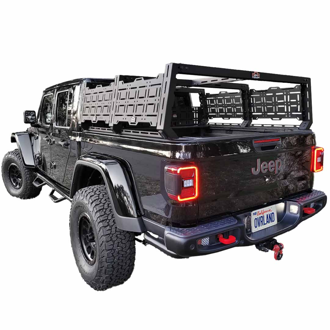 Ruff Rax modular steel bed rack with MOLLE panels for Jeep Gladiator JT 5 ft bed (2020-2027)