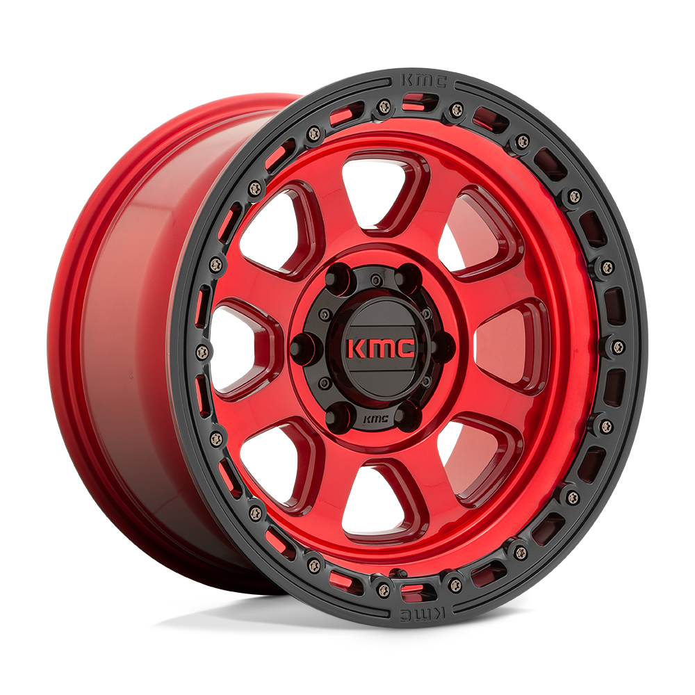 KMC Chase Candy Red w/ Black Lip (KM548) Wheel - Candy Red w/ Black Lip