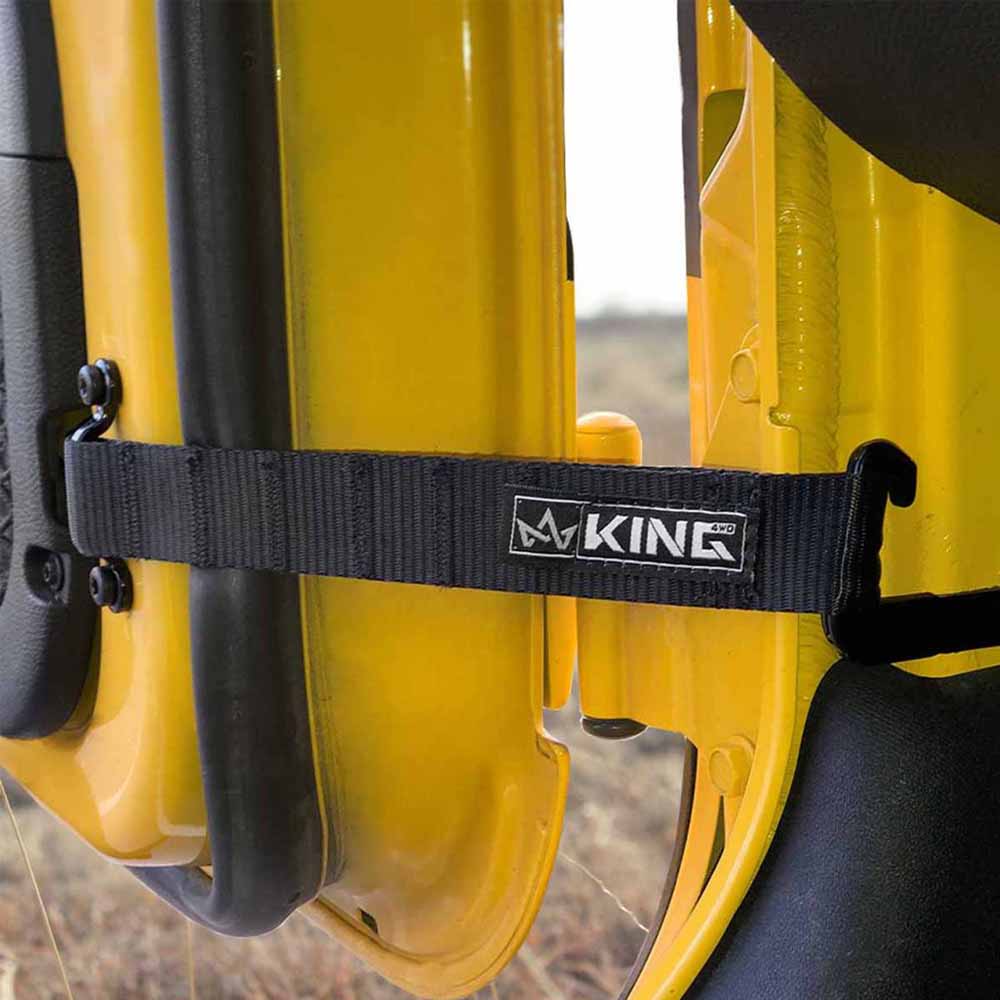 King 4WD heavy-duty adjustable door straps for Jeep Wrangler