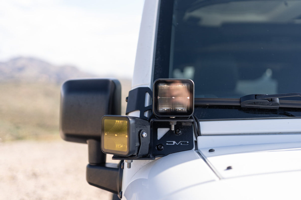 DV8 Offroad dual pod light mounts for 2007-2018 Jeep Wrangler JK