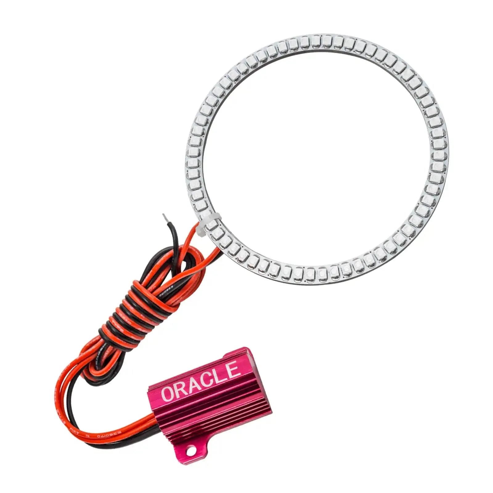 LED halo ring light with wiring harness for off-road vehicle headlights