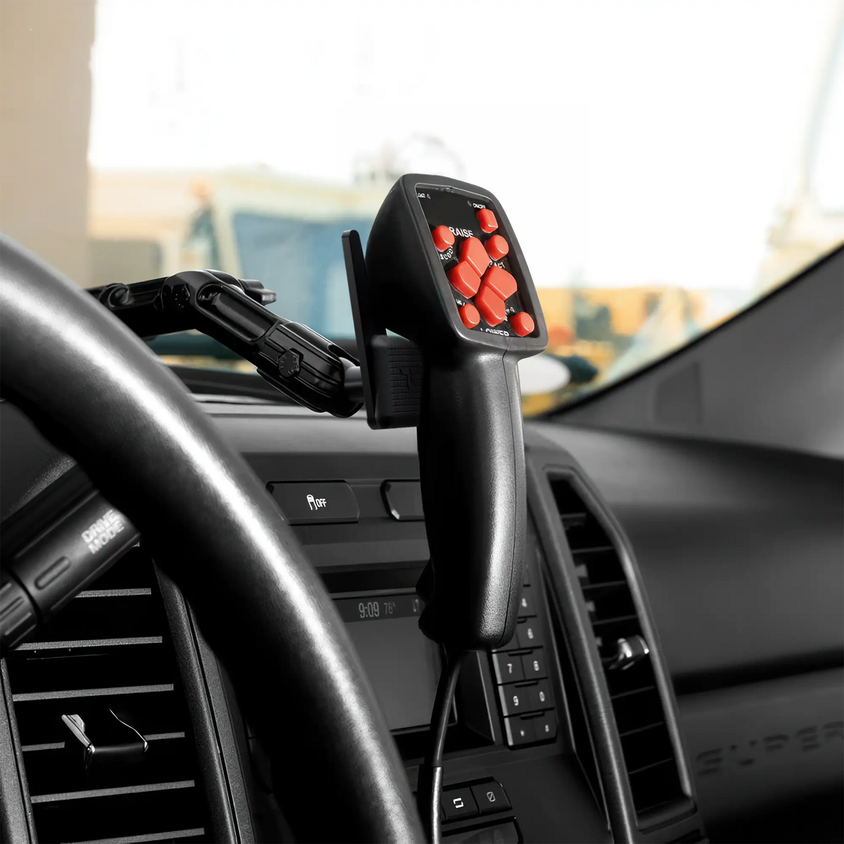 Tackform snowplow controller holder, Assault Track base and 2" DuraLock Arm, universal fit
