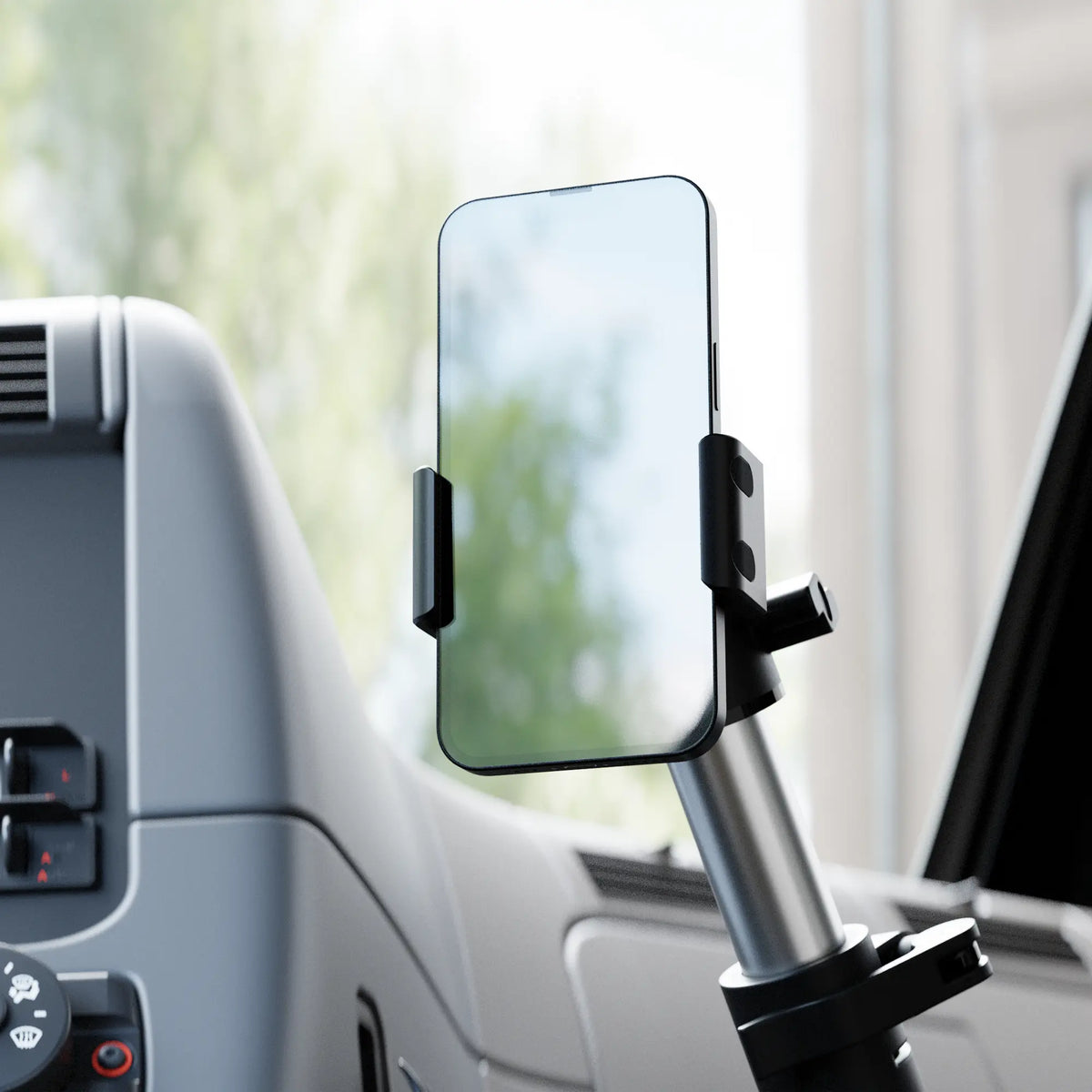 Tackform TF26-SRT2-26L seat rail phone mount with 20"-30" telescoping arm, universal fit