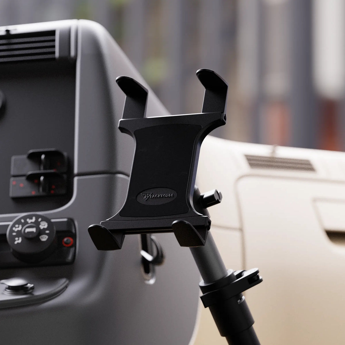 Tackform seat rail floor bolt tablet mount with 30 inch arm for universal fit