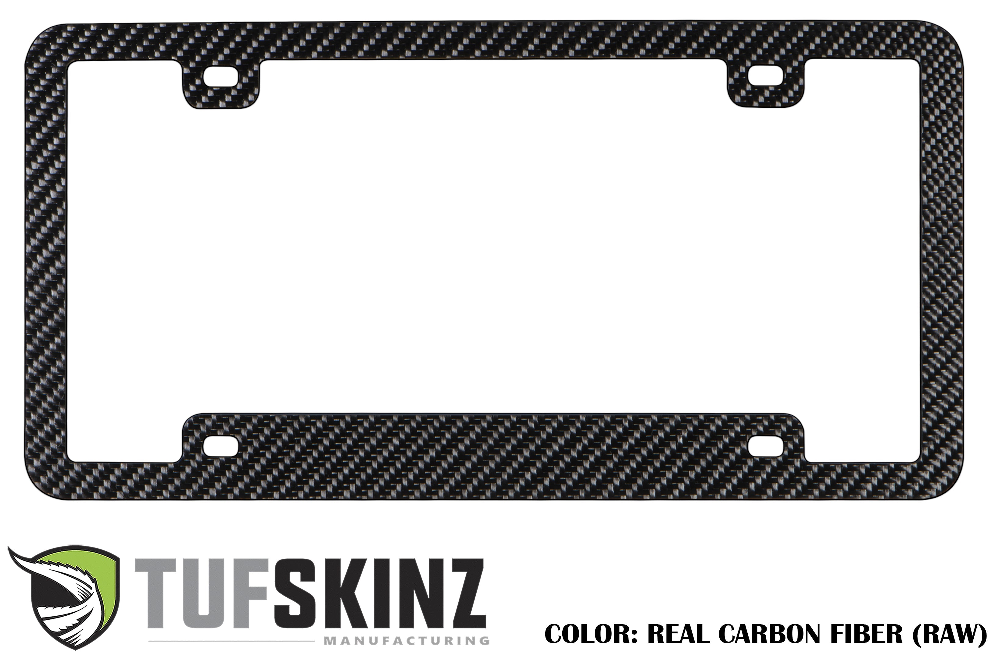 Real carbon fiber license plate frame for trucks and SUVs, black textured finish