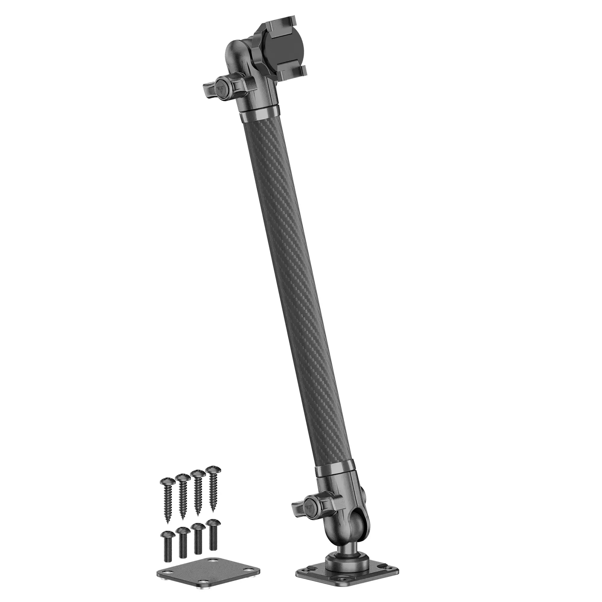 Adjustable carbon fiber support rod with mounting hardware for overland vehicle accessories