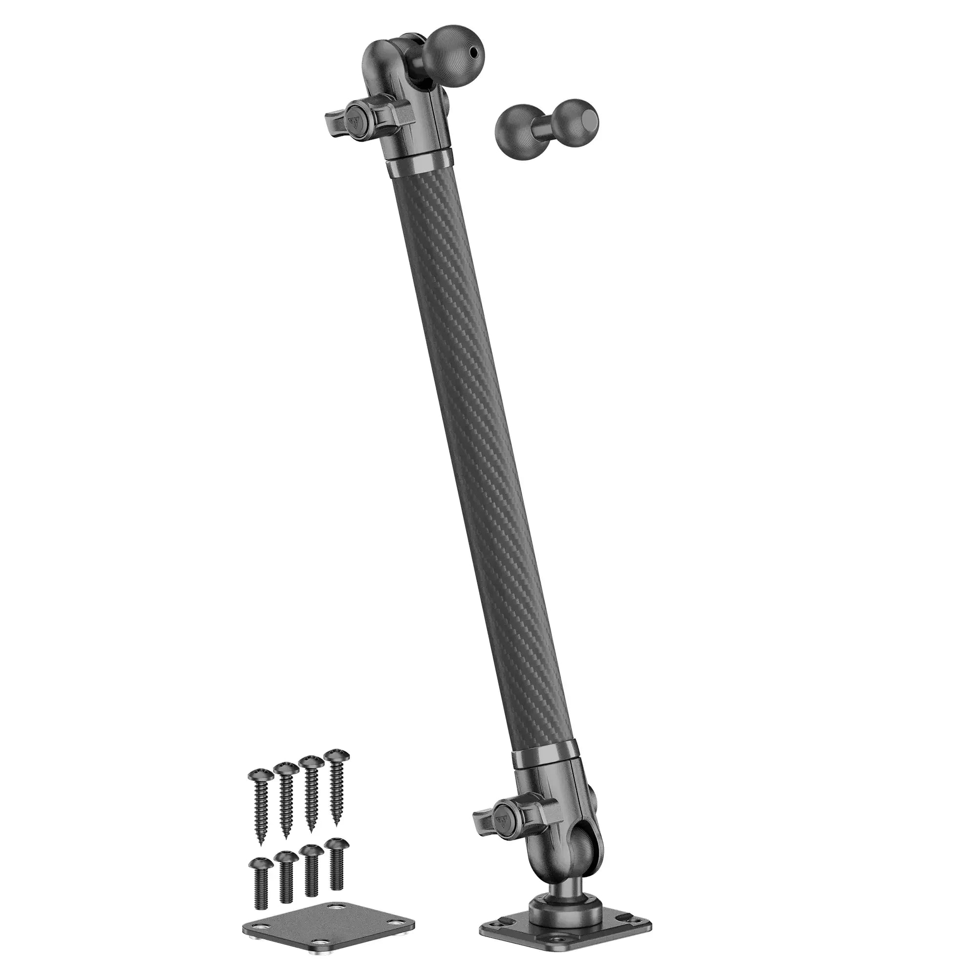 Adjustable carbon fiber support rod with mounting bases and screws for off-road vehicle camping accessories