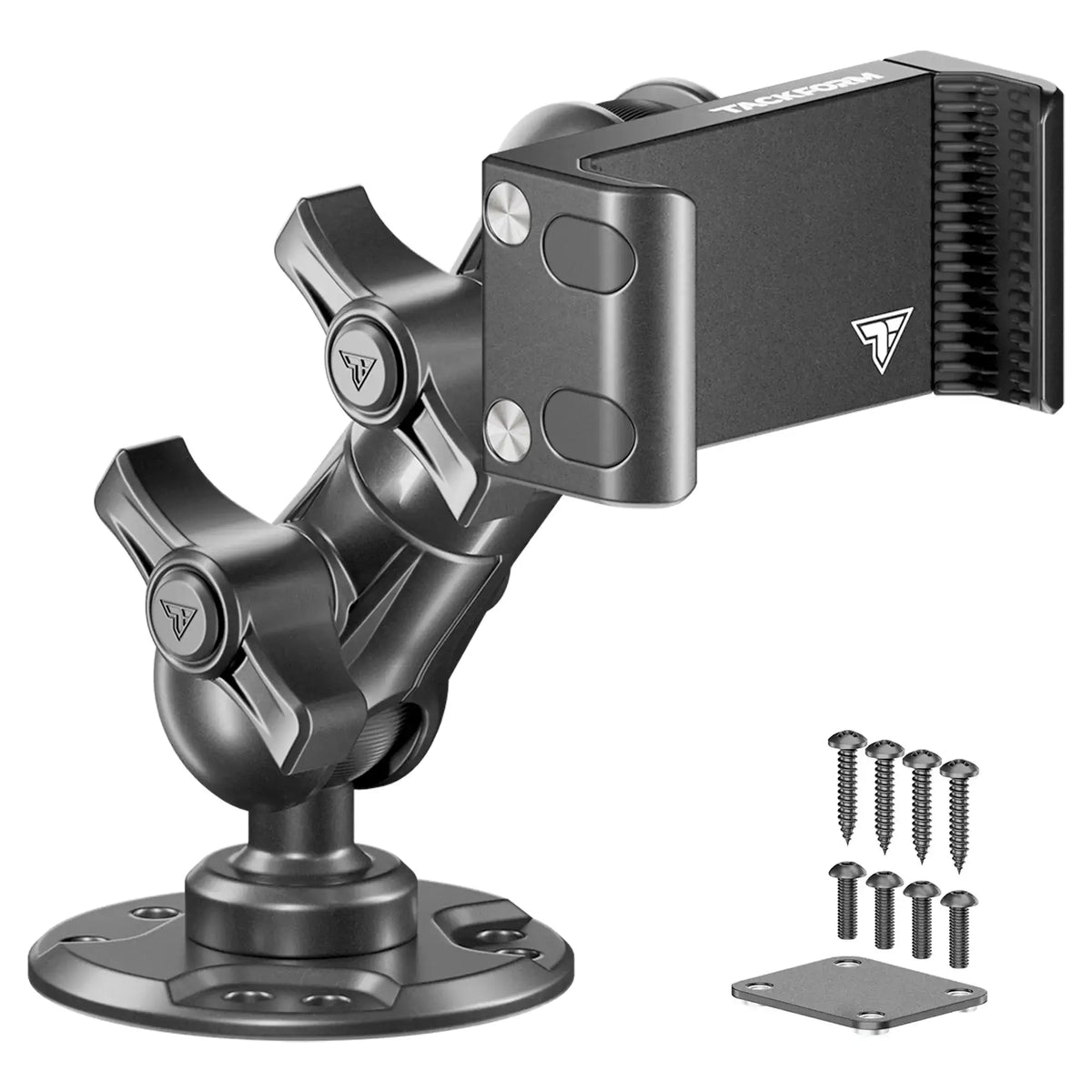 Tackform heavy duty commercial drill base mount with metal phone holder, universal fit