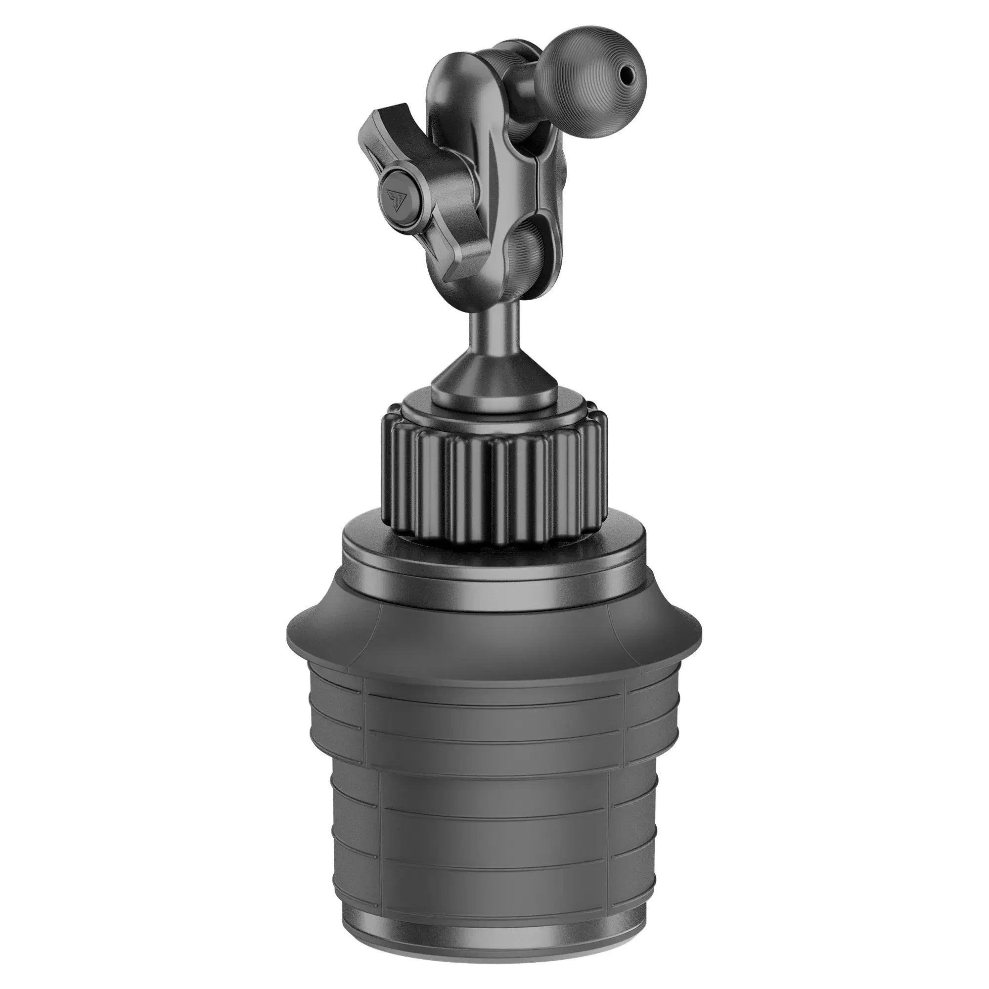 Black vehicle mount with adjustable ball joint, ideal for overlanding accessories