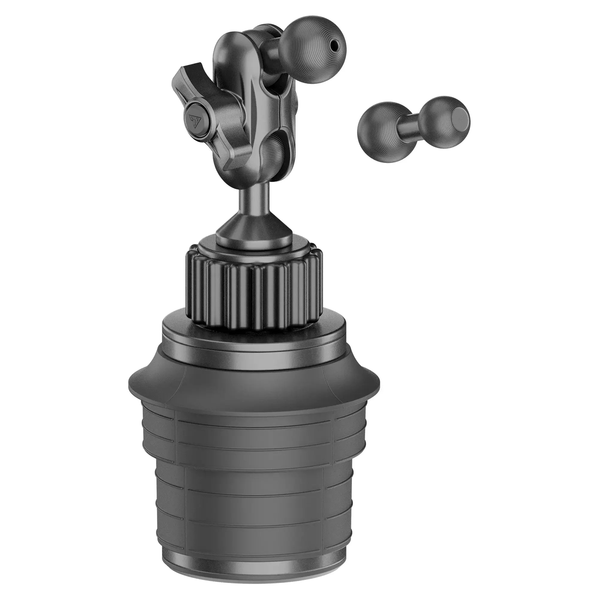 Heavy-duty black suction cup mount with adjustable arm for overlanding vehicle accessories