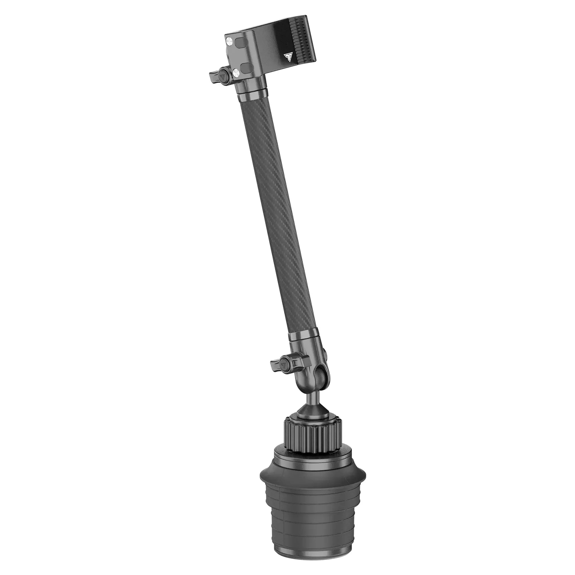 Adjustable camping or overlanding utility tool with black handle and swivel joint