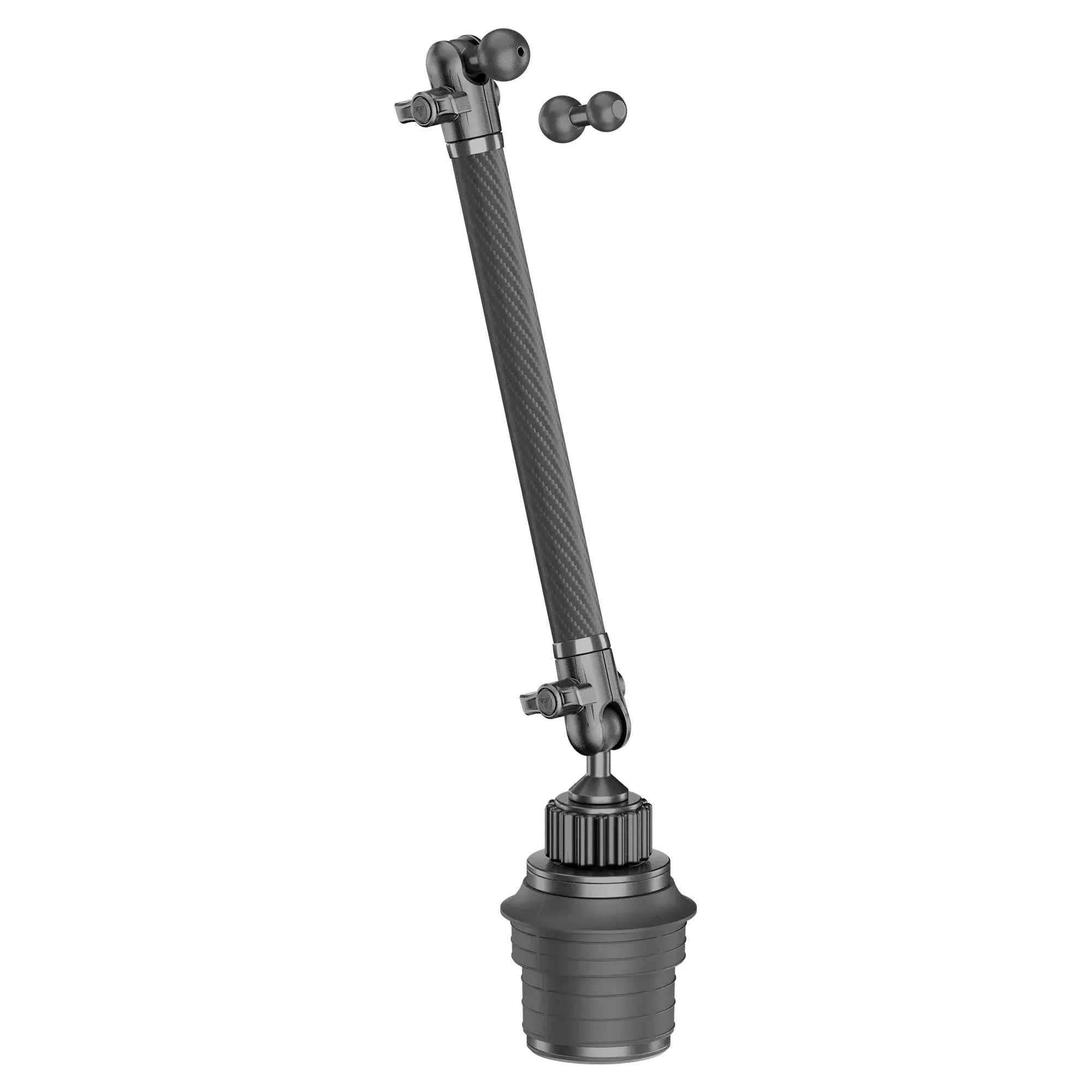 Universal adjustable carbon fiber device mount arm for off-road vehicles and overlanding
