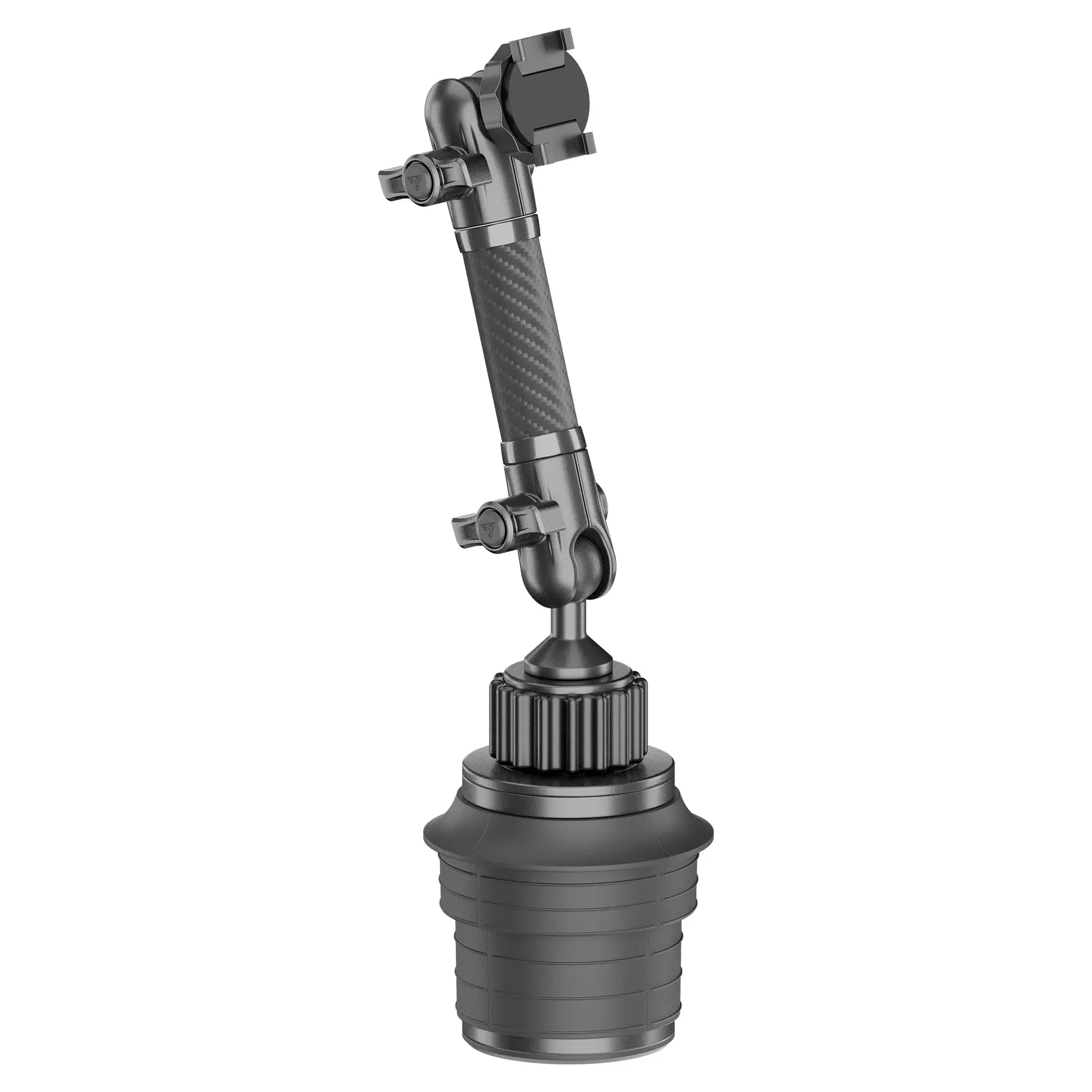 Black adjustable vehicle mount arm for off-road and overlanding gear